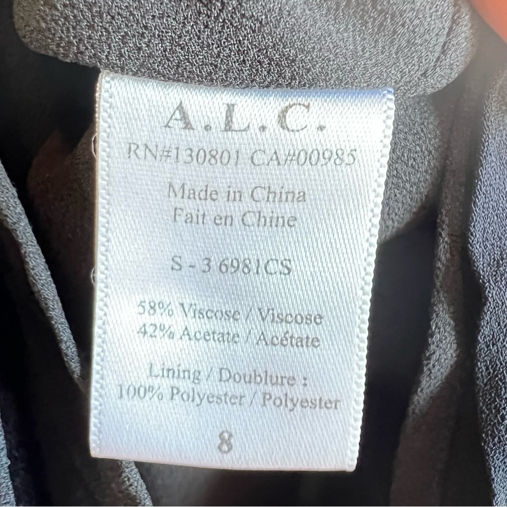 ALC sleeveless beaded round hem black mini dress size 8 excellent condition - Picture 15 of 15